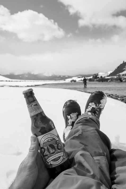 Taking in the view with an ice cold beer