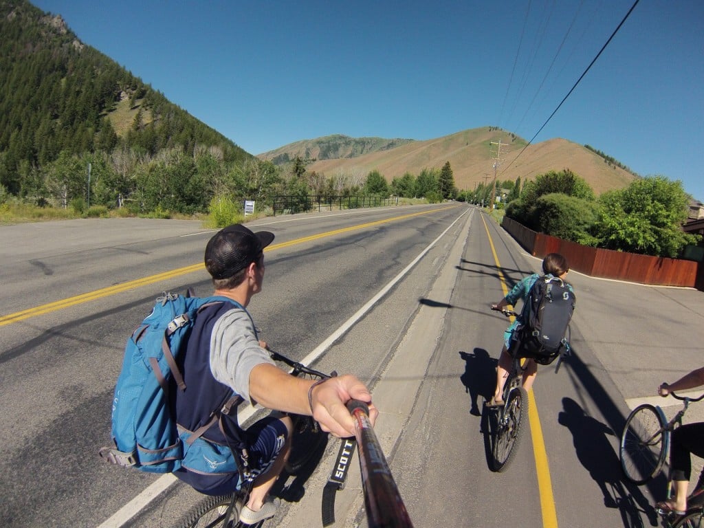 Cruising down Warm Springs; bikes are most peoples primary transportation