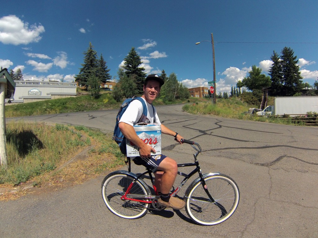 Trying my hand at the classic beer-bike balance