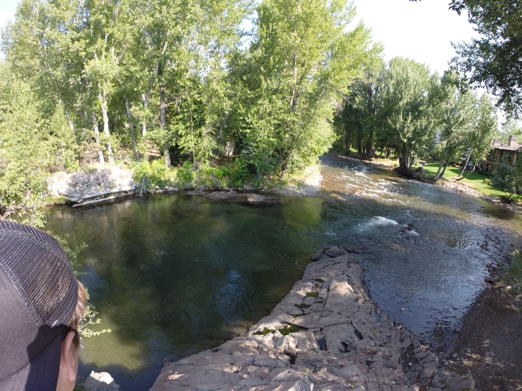 Overlooking the Big Rock swimming hole behind Big Wood Church