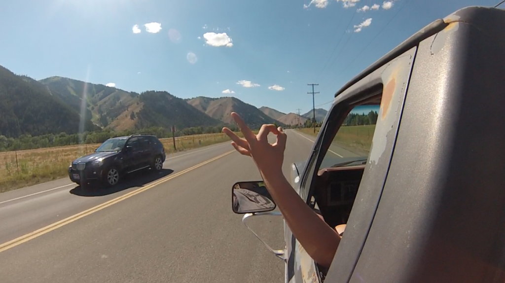 A low-key Sunday stroll up Highway 75 in Croy (the truck)