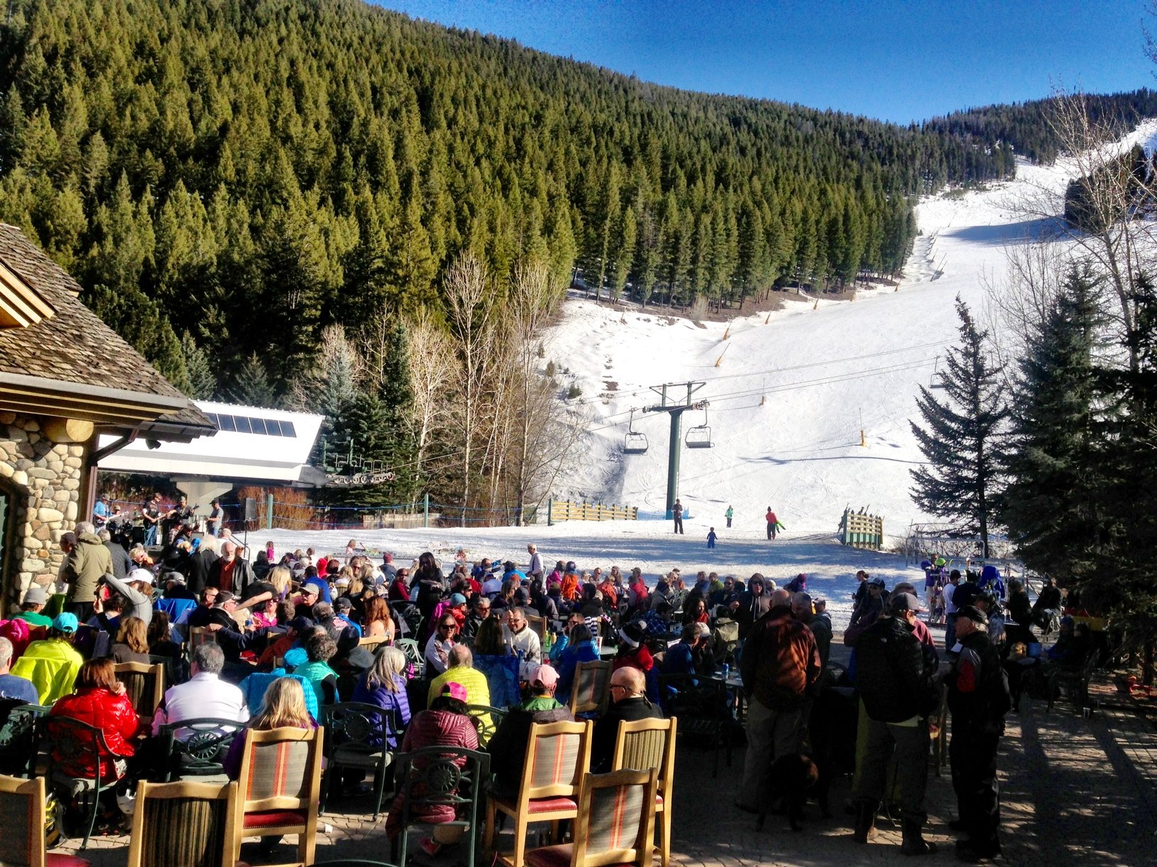 It's spring and it's a ski mountain, which means it's party time.  Endless sunbeams baking happy revelers in her glory.