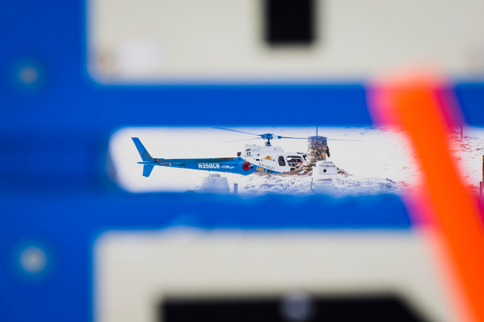 Sun Valley Heli runs its operation right from the summit of the mountain offering a dream like ski experience where skiers can slide off the lift and right into the jump seat. Photo: Ray Gadd