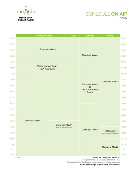 Kwrv Classical Music 91 9 Fm Visit Sun Valley