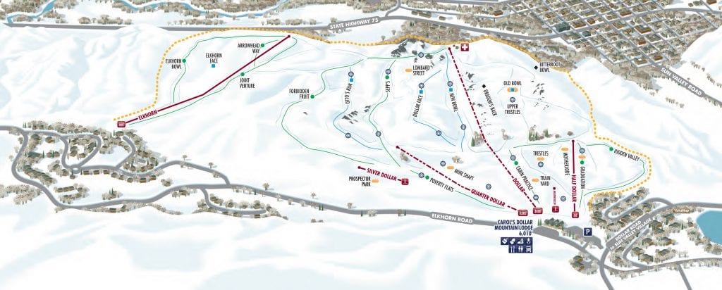 Sun Valley, Idaho's Bald Mountain Trail Map