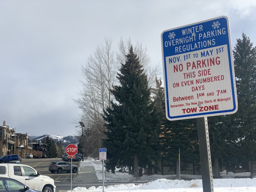 Winter Parking Sign