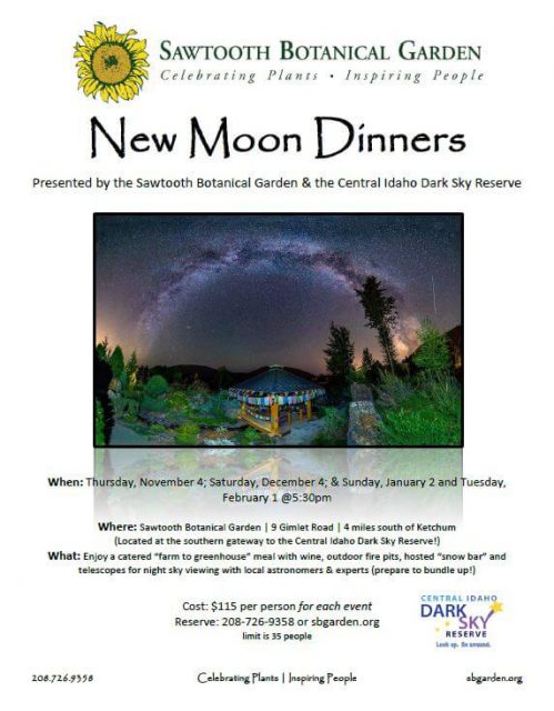 New Moon Dinners @ Sawtooth Botanical Garden