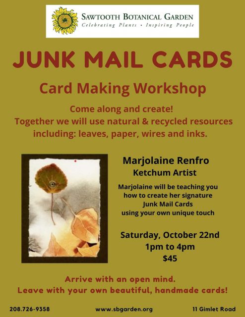 Junk Mail Cards - Card Making Workshop @ Sawtooth Botanical Garden